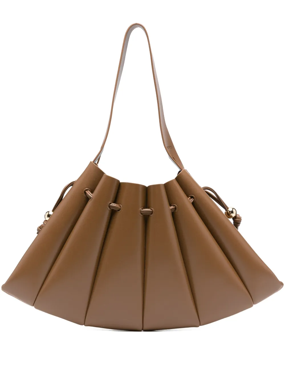 Themoirè Calipso leather shoulder bag Bruin