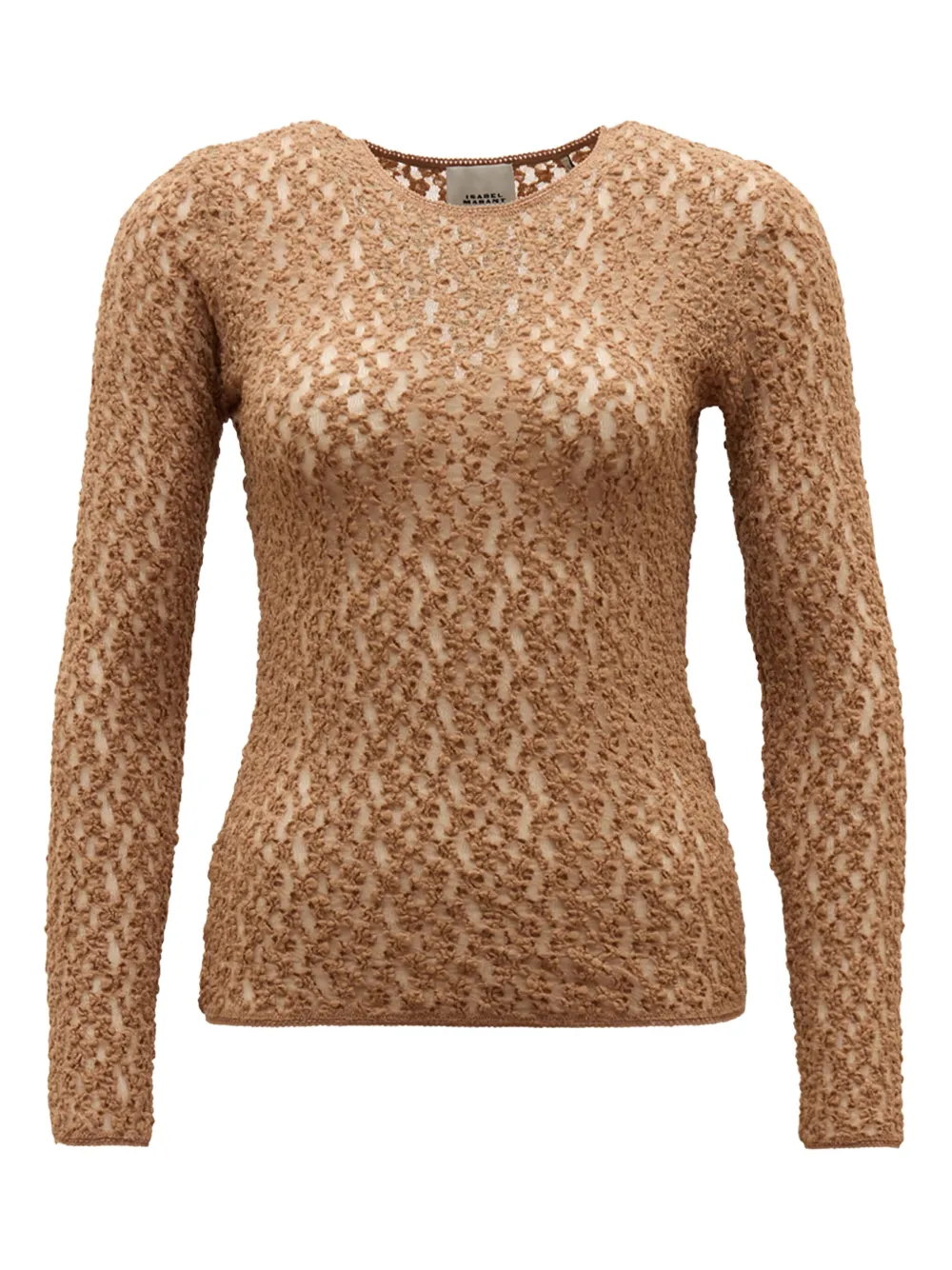 ISABEL MARANT textured long-sleeve T-shirt Bruin