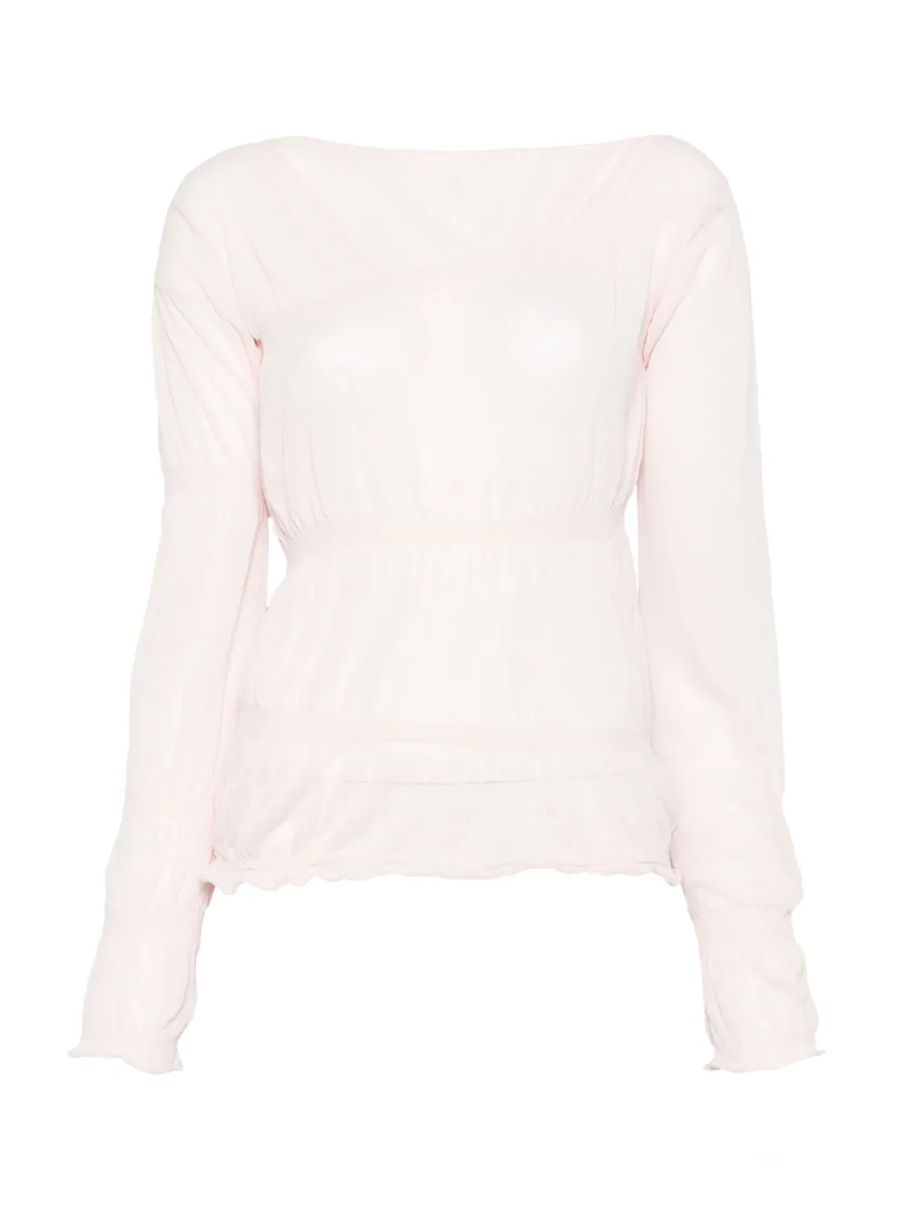 boat-neck drawstring top