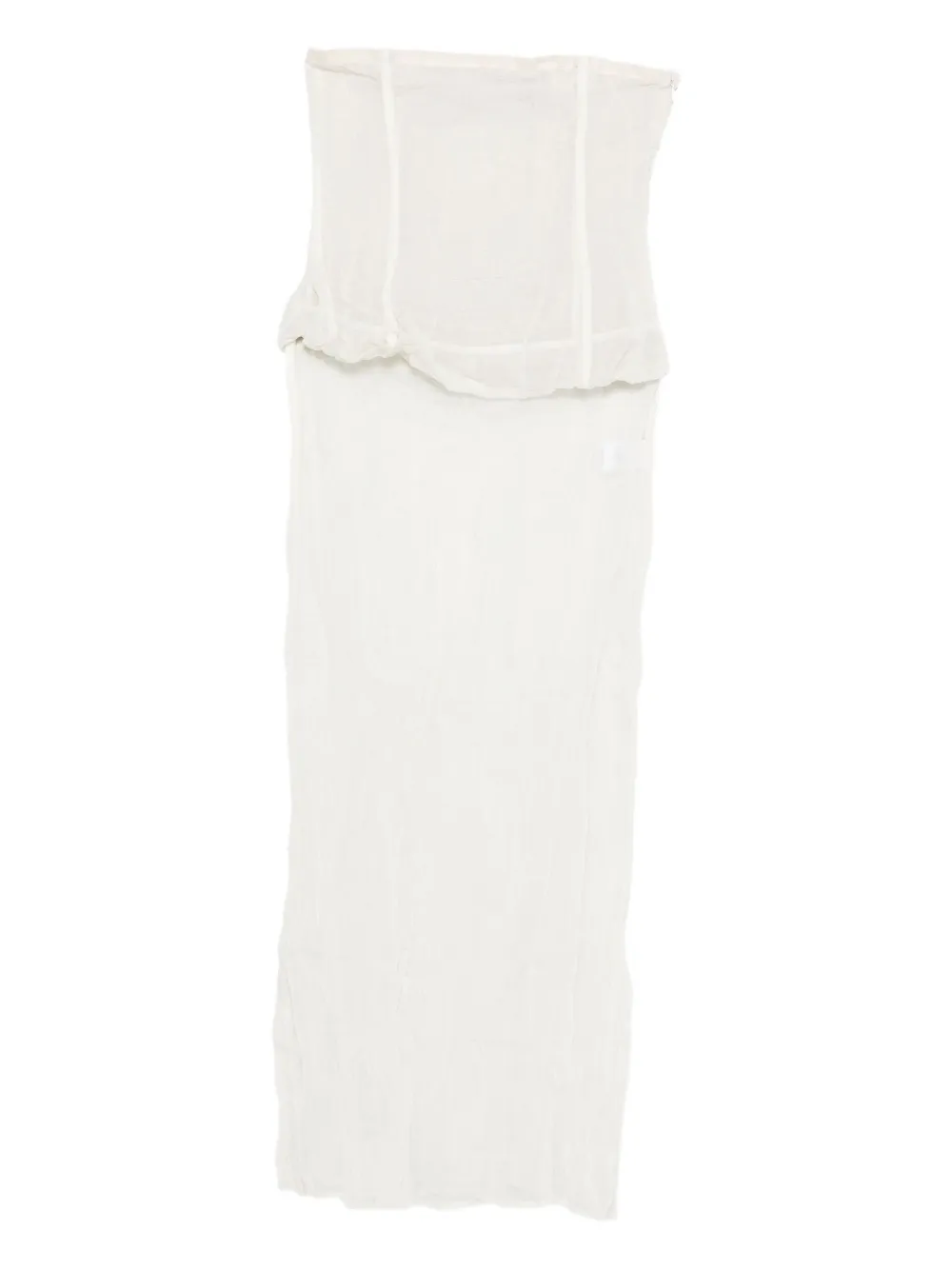 strapless pleated dress