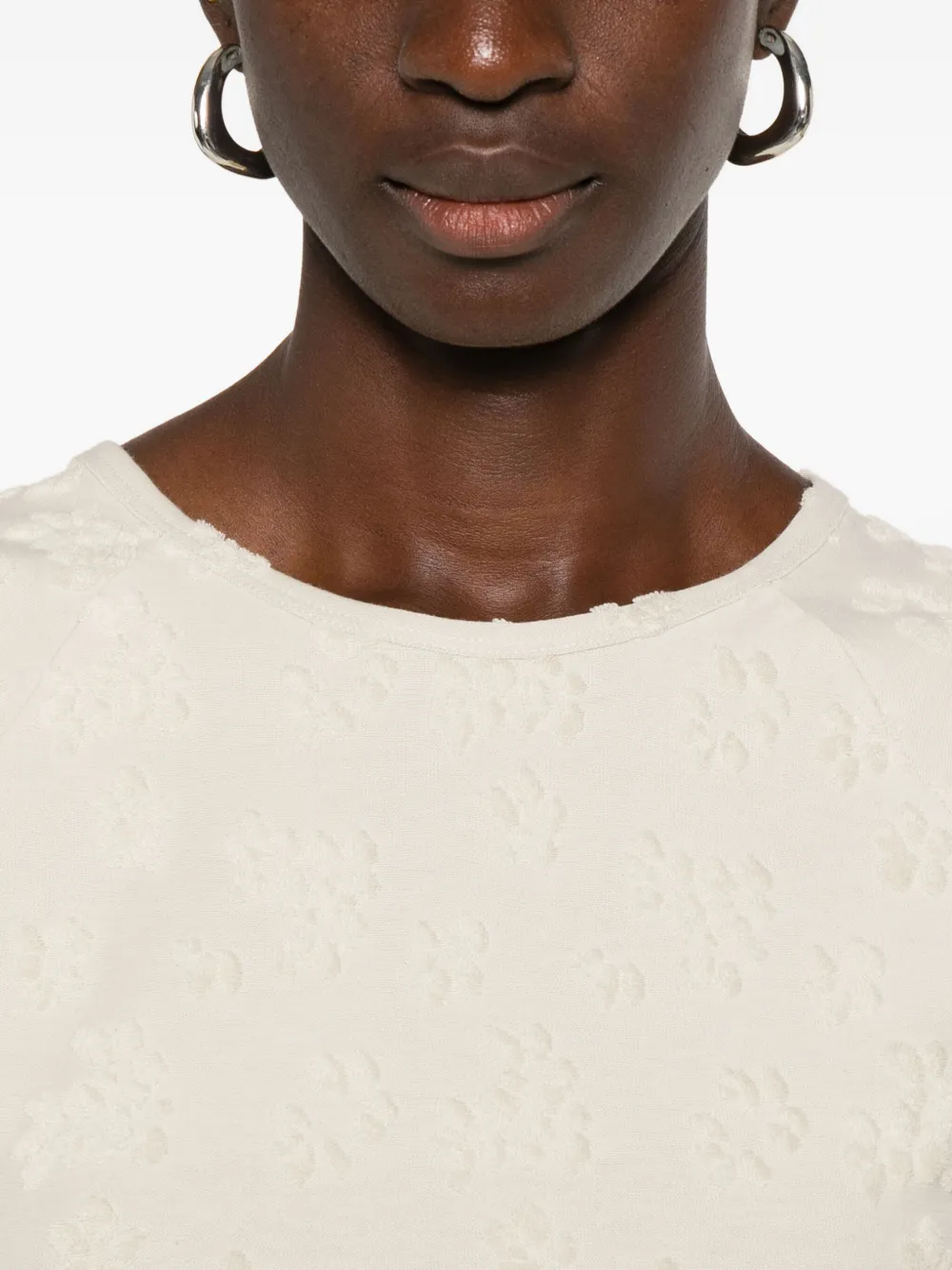 Paloma Wool Floral-pattern Short-sleeve Top In Neutral