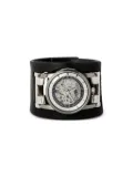 Parts of Four P4—FOB Watch #538 41mm - 0-PA-NG Polished sterling silver/nero grappone leaher