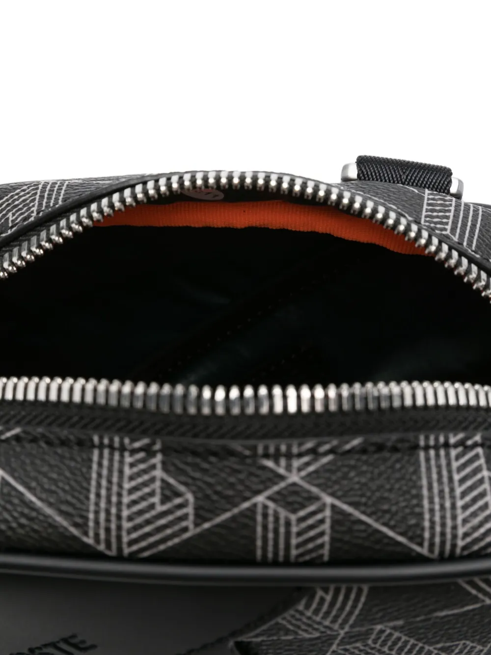 Lacoste Schoudertas met monogram logo Zwart
