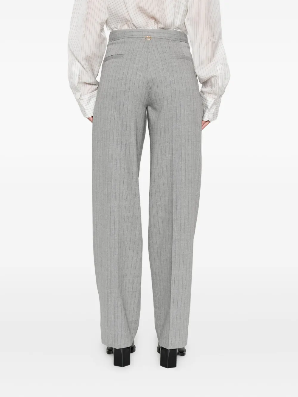 TWINSET pinstriped pleated trousers Grijs