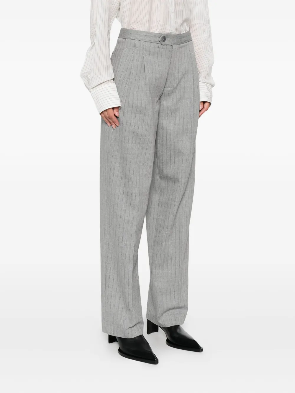 TWINSET pinstriped pleated trousers Grijs