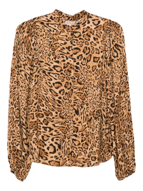 TWINSET leopard-print mock-neck shirt