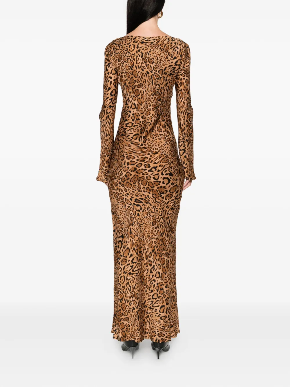 TWINSET leopard-print long-sleeved dress Bruin