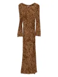 TWINSET leopard-print long-sleeved dress - Brown