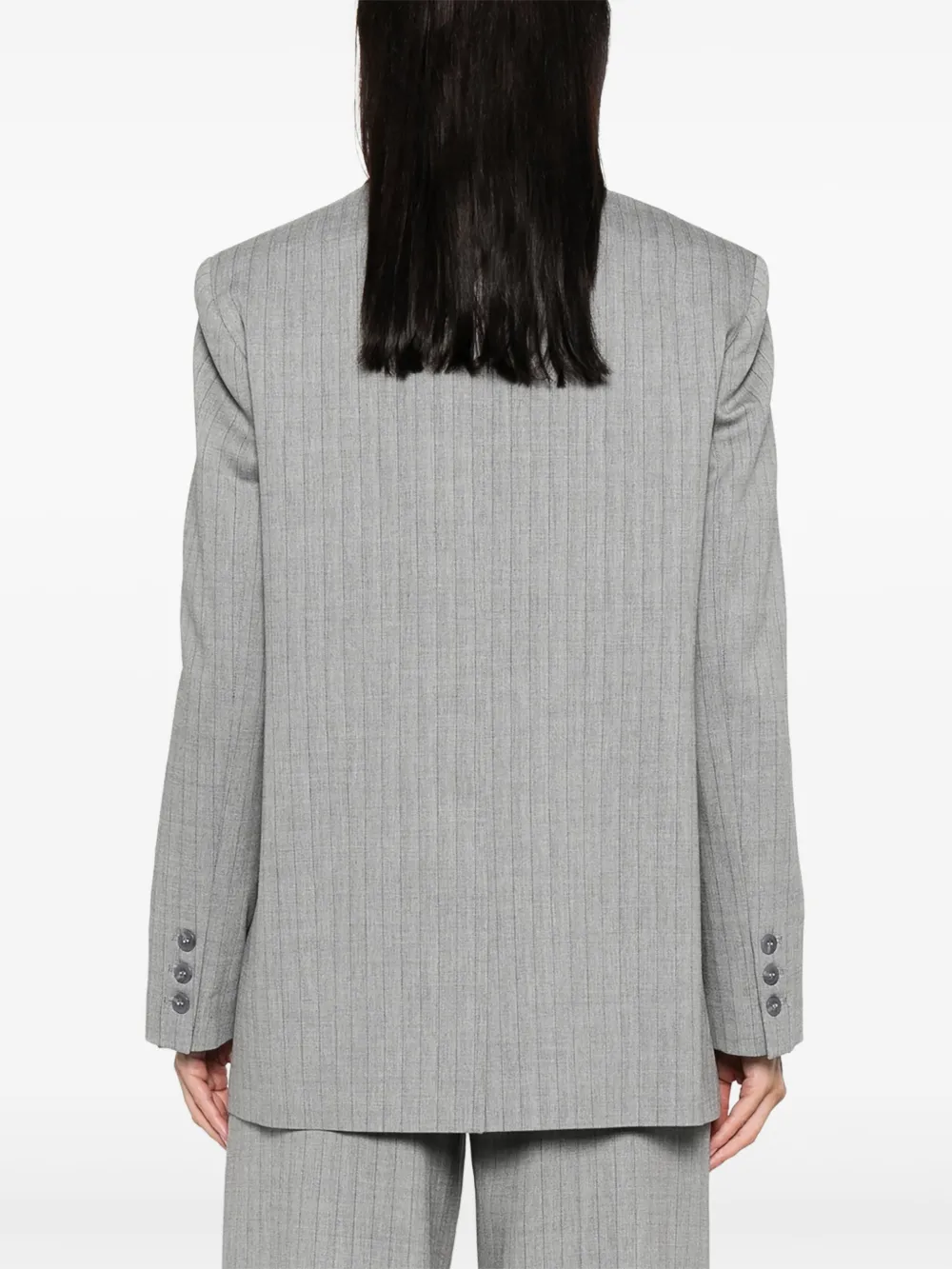 TWINSET pinstriped double-breasted blazer Grijs