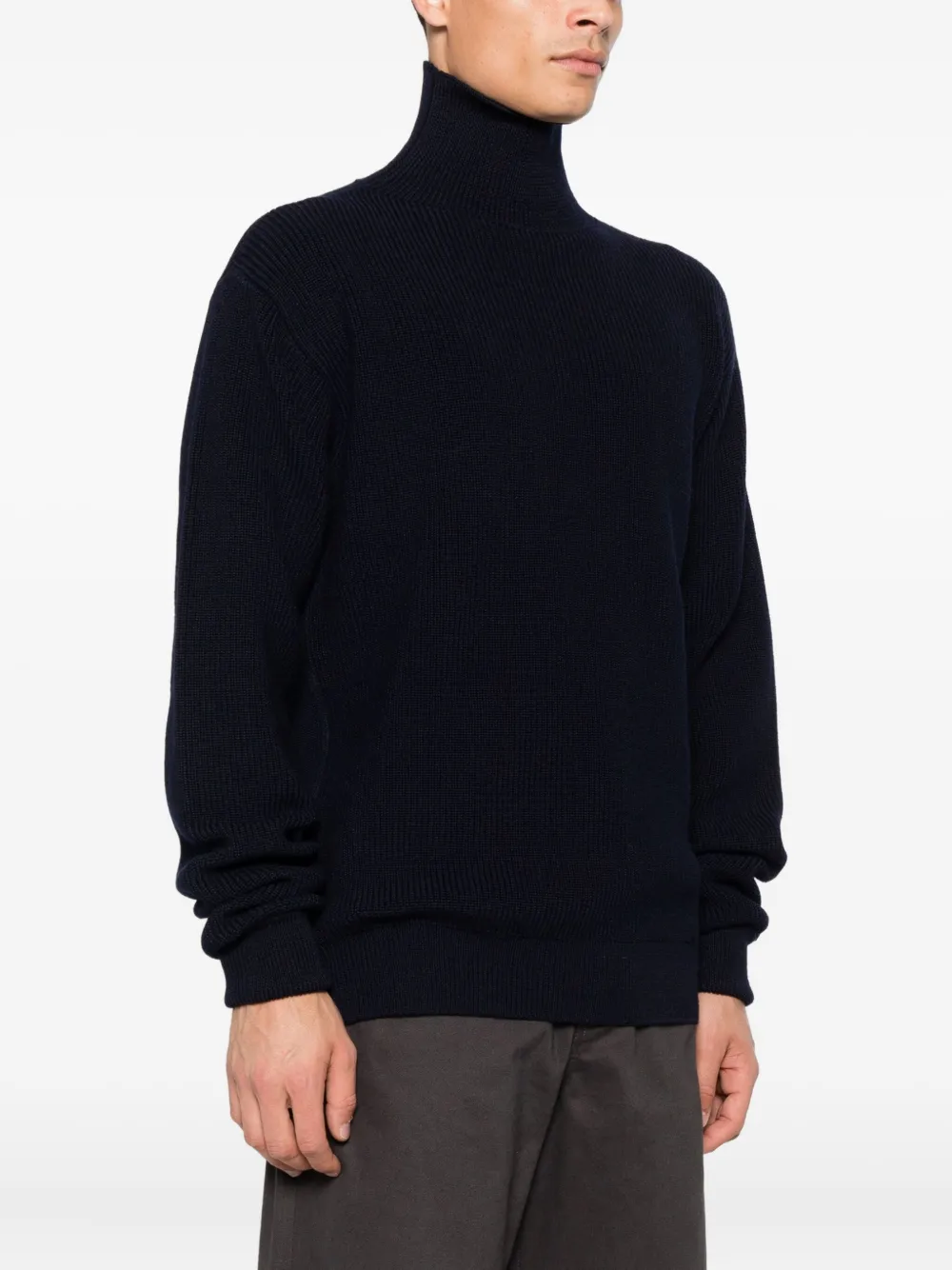 JIL SANDER+ ribbed high-neck sweater Blauw