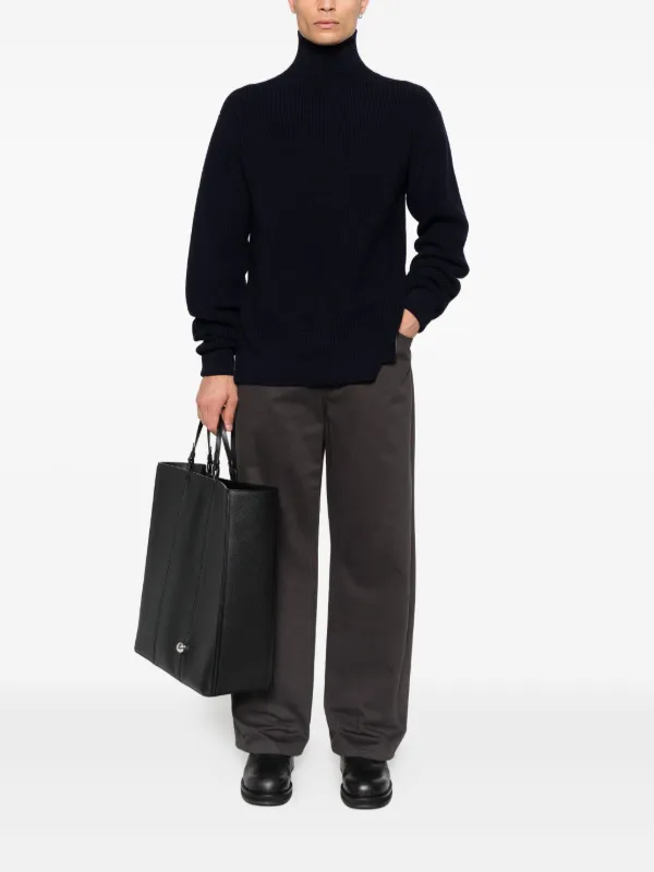 JIL SANDER+ ダークネイビー リブセーター JIL SANDER+ リブ ハイネックセーター | ブルー | FARFETCH JP