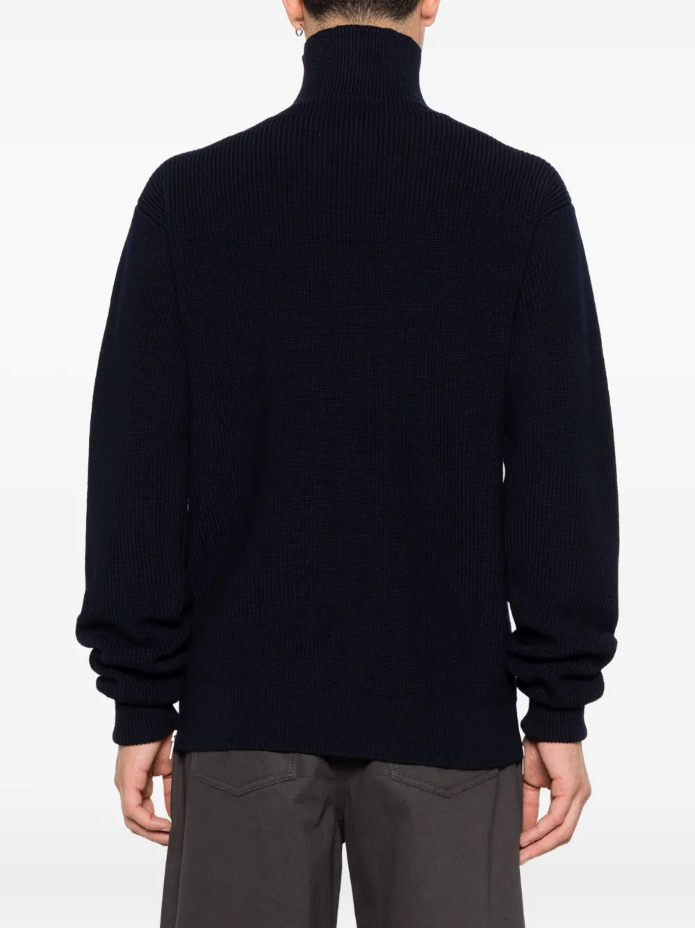 JIL SANDER+ ribbed high-neck sweater Blauw