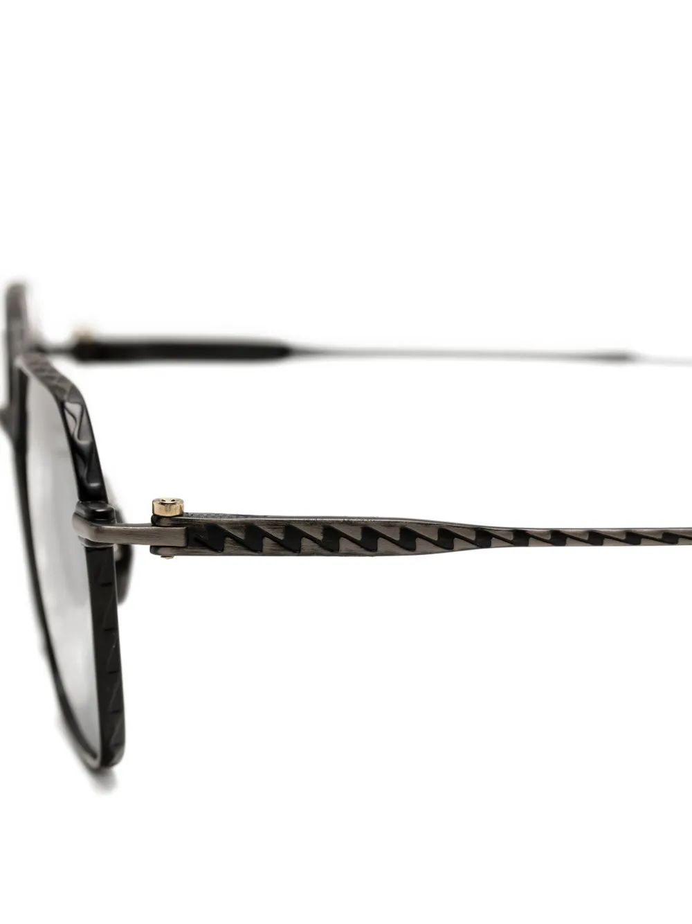 Yohji Yamamoto Zonnebril met geometrisch montuur Grijs