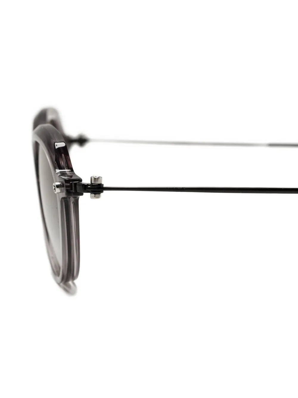 Yohji Yamamoto Zonnebril met rond montuur Grijs