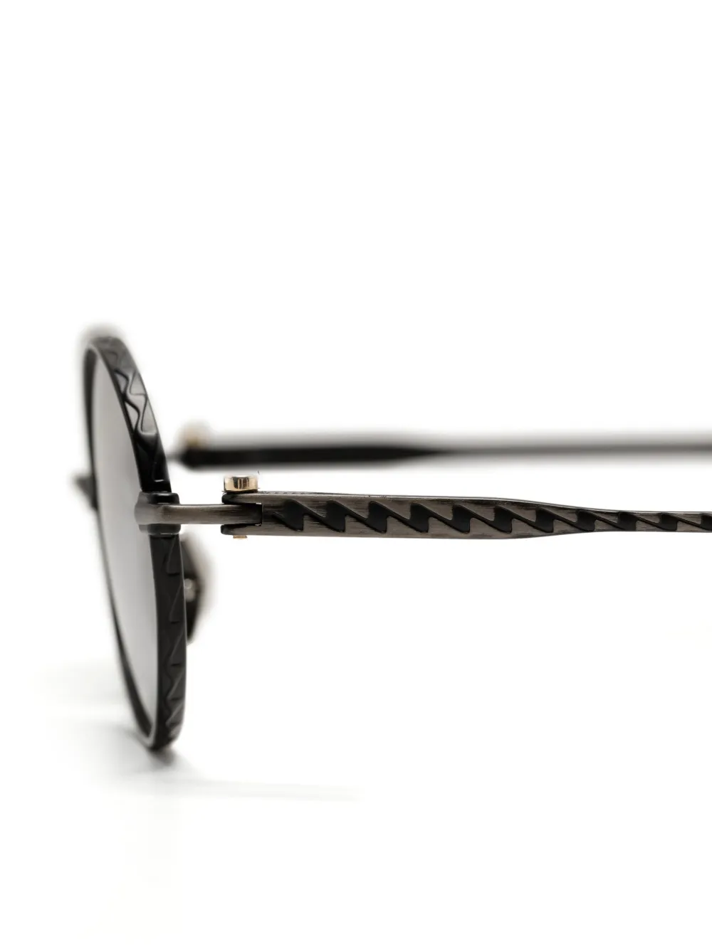 Yohji Yamamoto Zonnebril met rond montuur Grijs