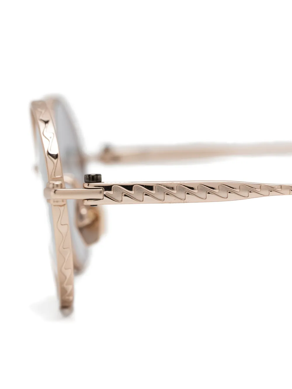 Yohji Yamamoto Zonnebril met rond montuur Beige