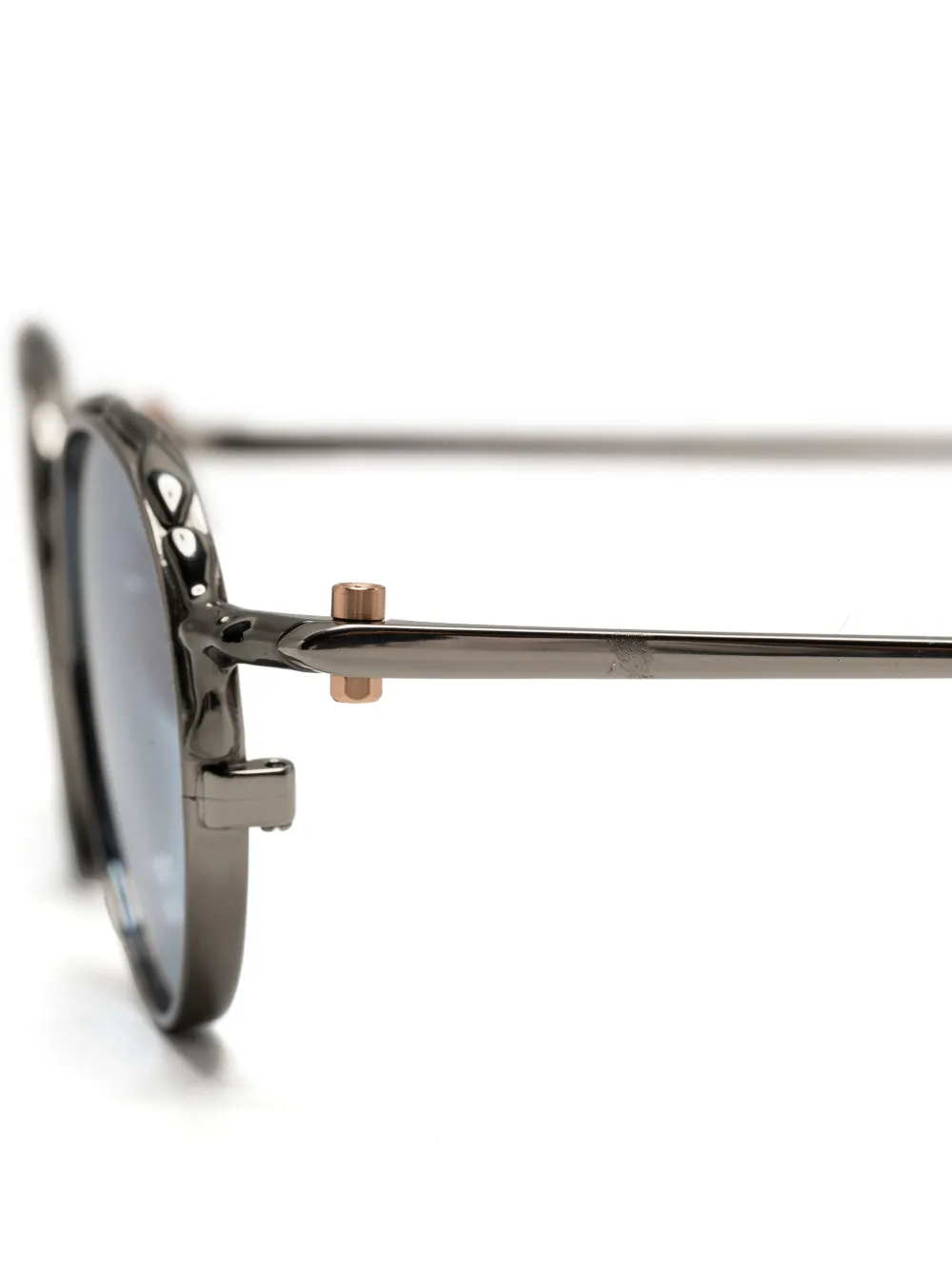 Yohji Yamamoto Zonnebril met rond montuur Zilver