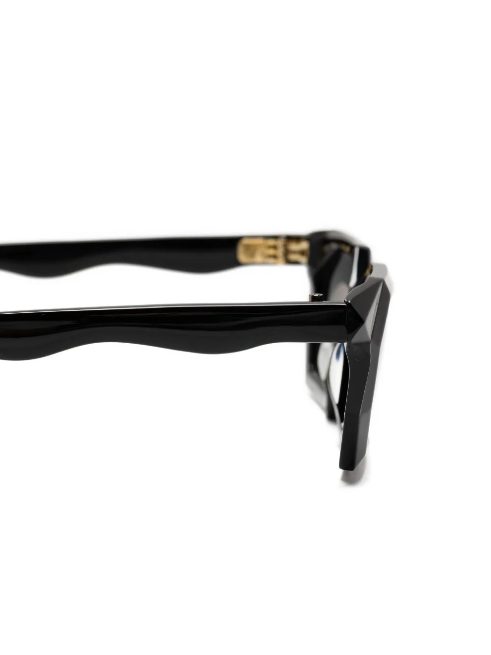 Yohji Yamamoto Zonnebril met geometrisch montuur Zwart