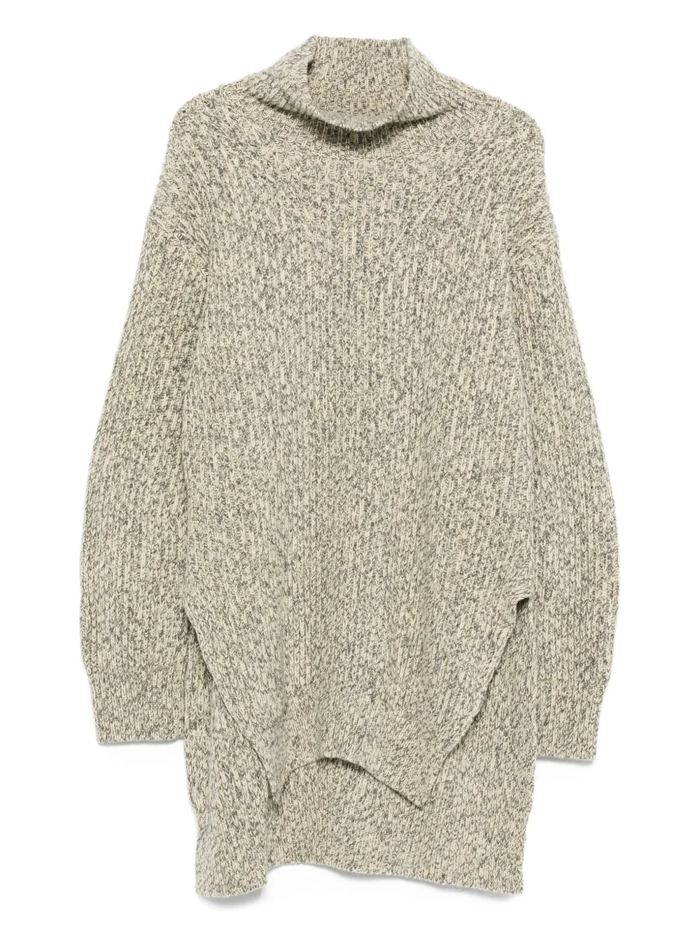 high-neck long-sleeve sweater