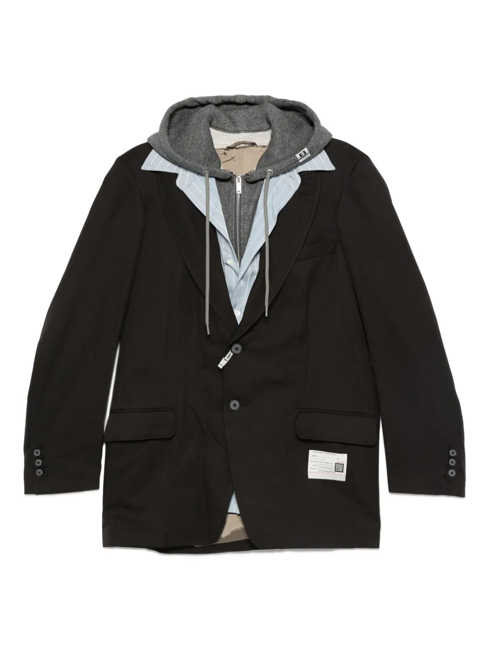 hooded layered jacket