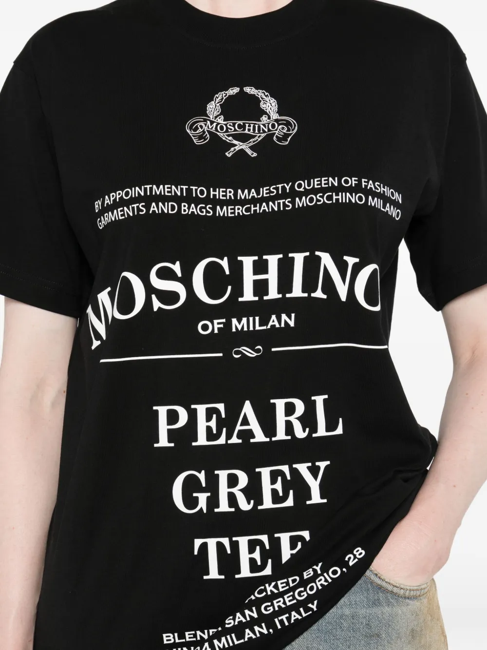 Moschino T-shirt met logoprint Zwart