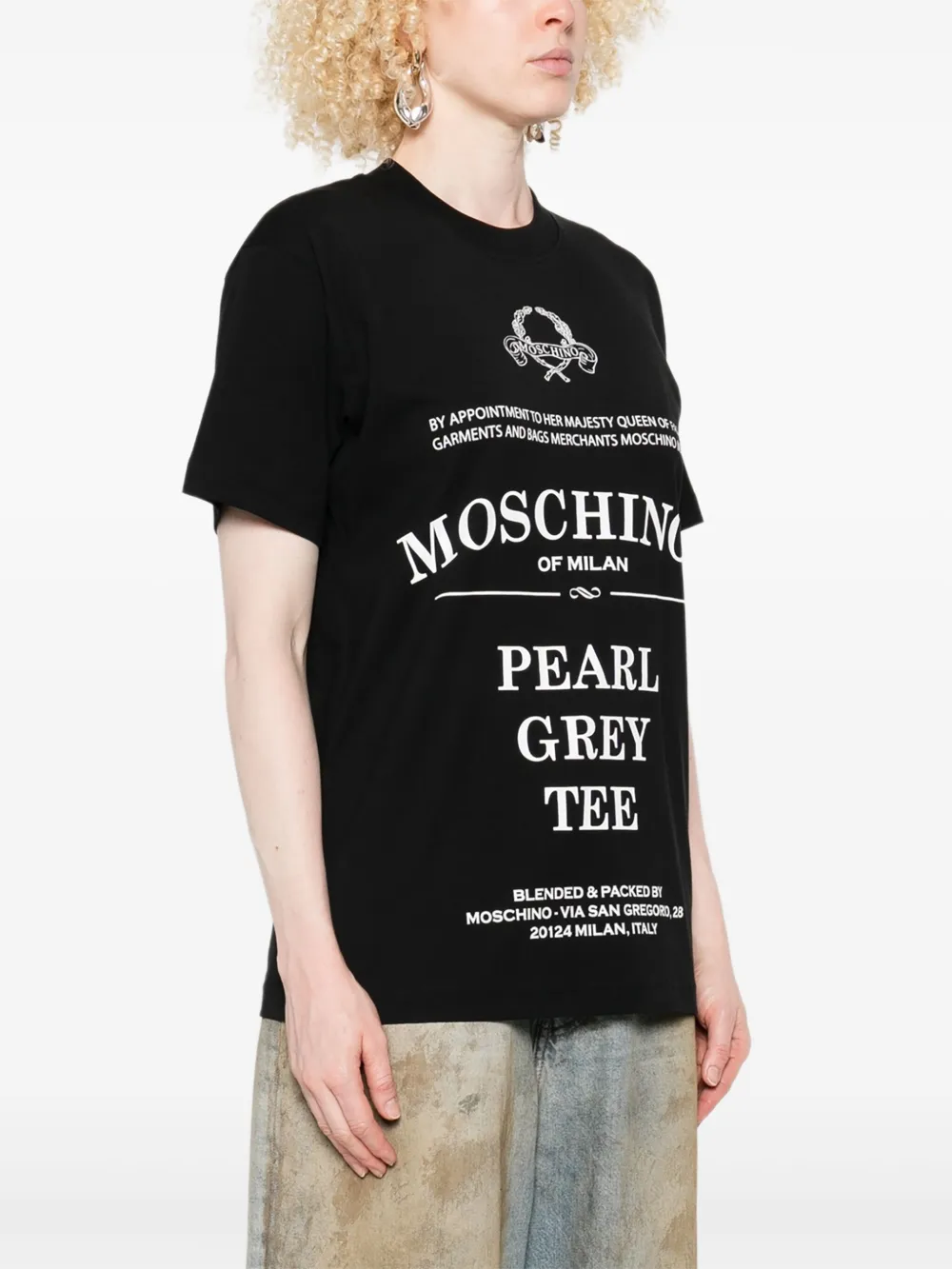 Moschino T-shirt met logoprint Zwart