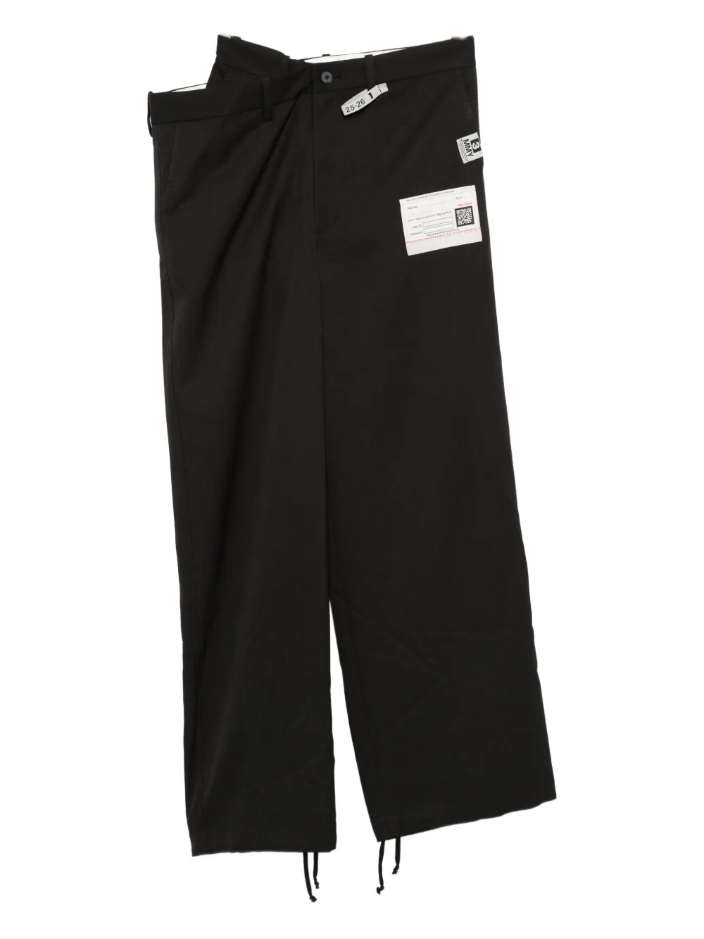Miharayasuhiro Layered Drawstring Trousers In Black