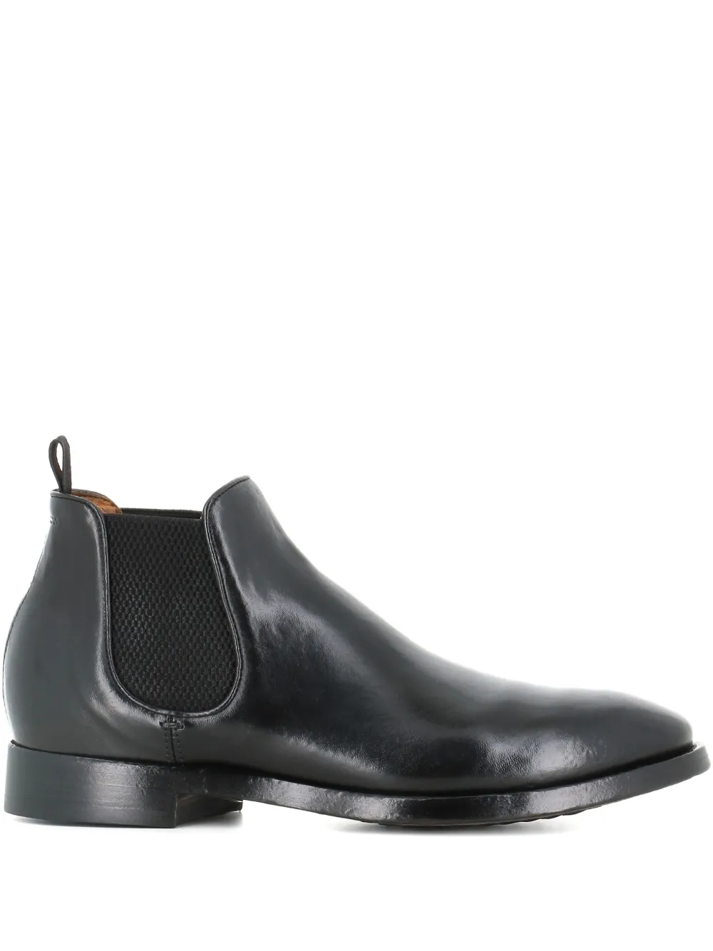 Officine Creative elastic-panel leather boots Black