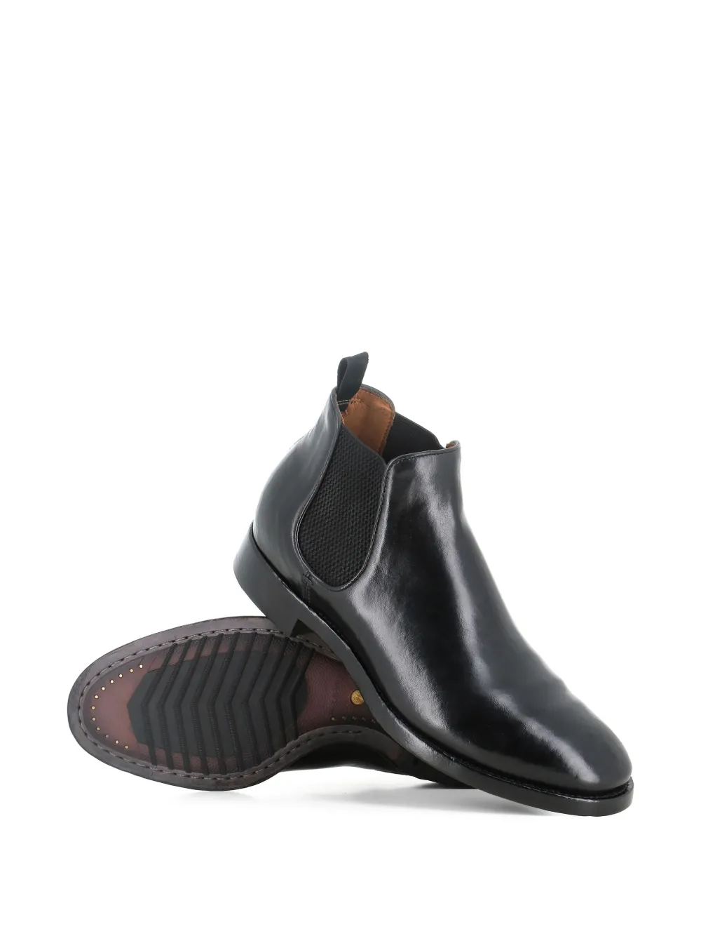 Officine Creative elastic-panel leather boots Black