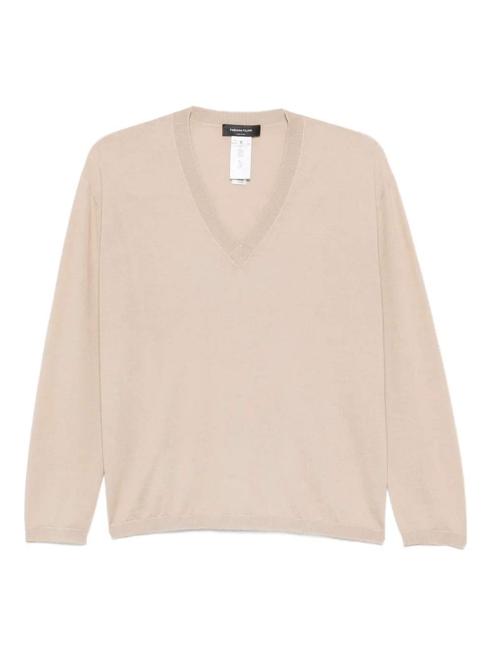 Fabiana Filippi T-shirt met V-hals Beige