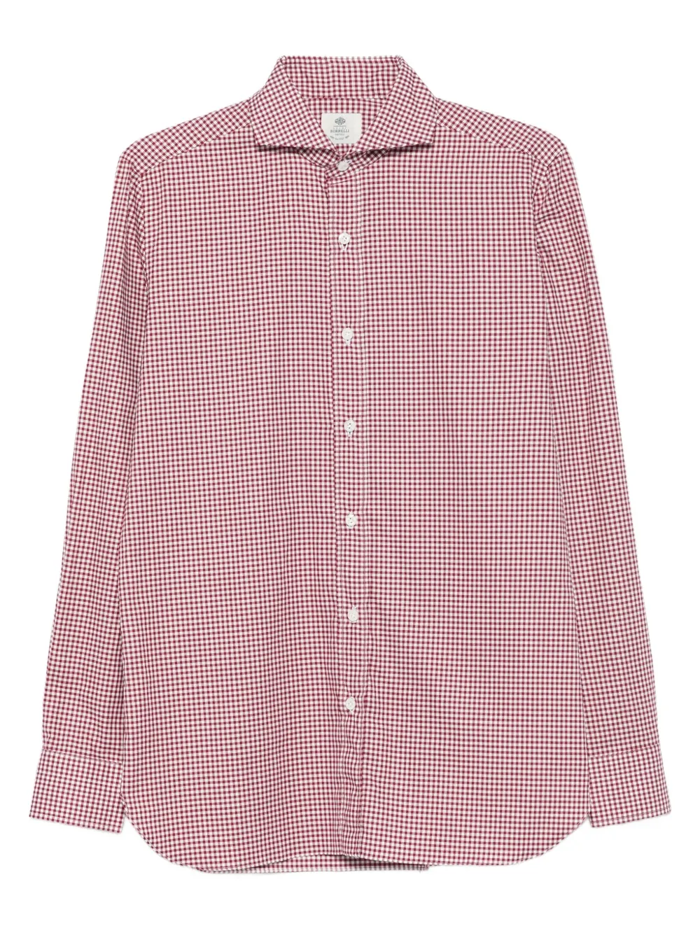 gingham-check shirt