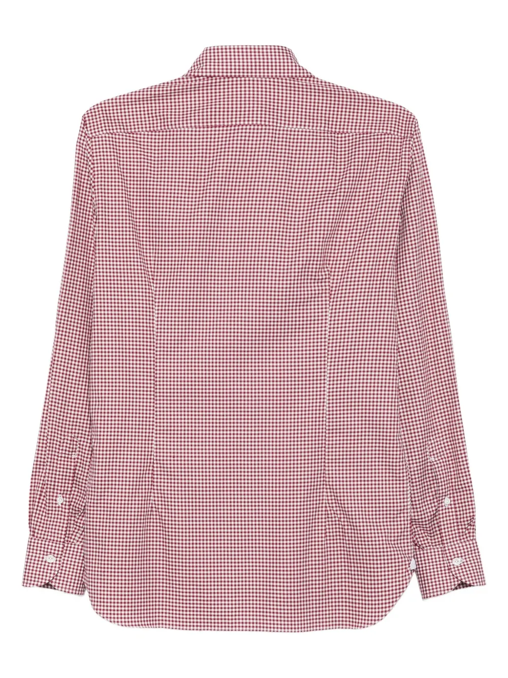 Borrelli Overhemd met gingham ruit - Rood