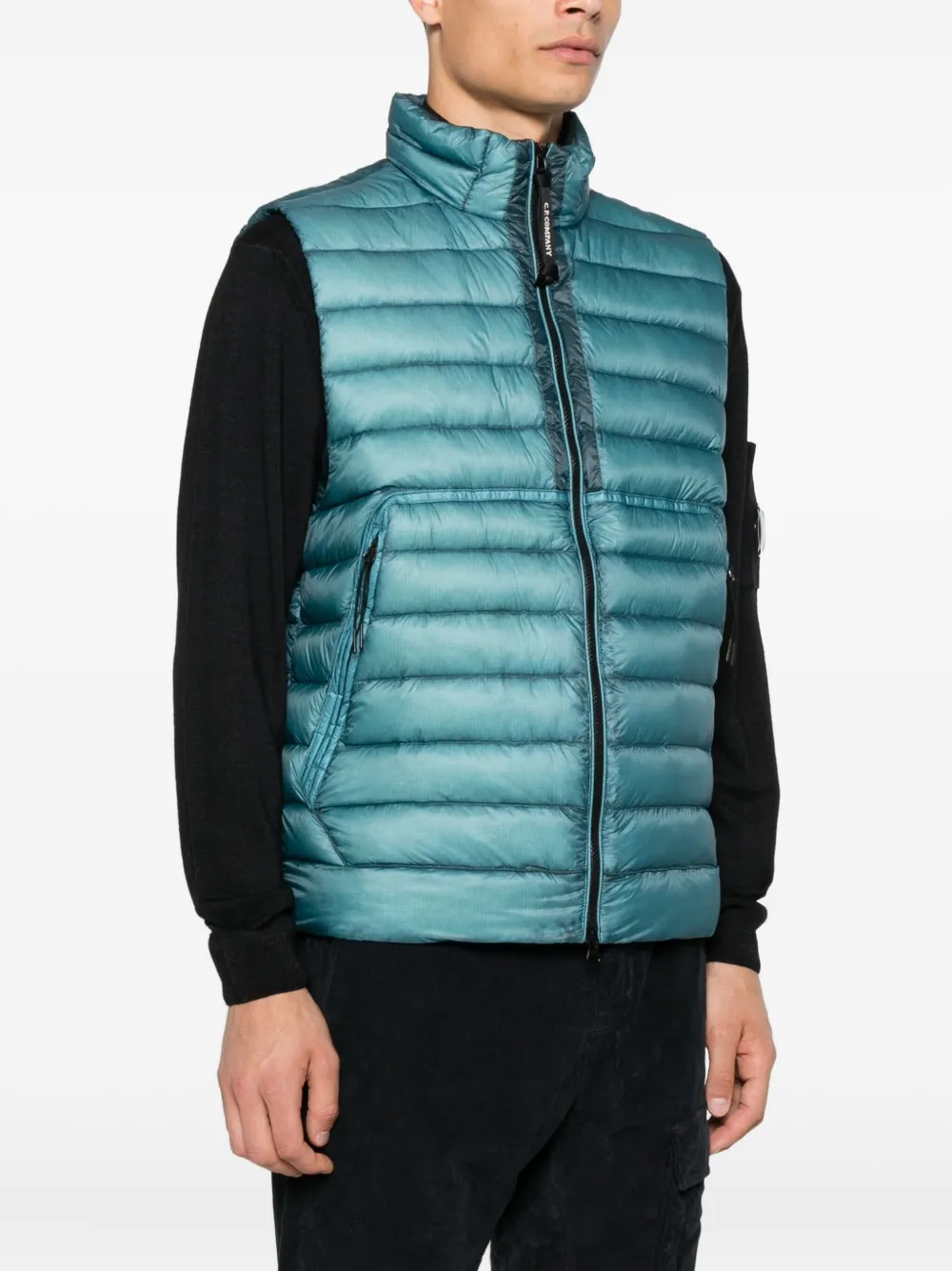 C.P. Company quilted front-zip vest Blauw
