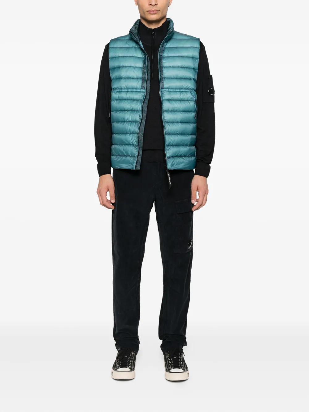 C.P. Company quilted front-zip vest Blauw