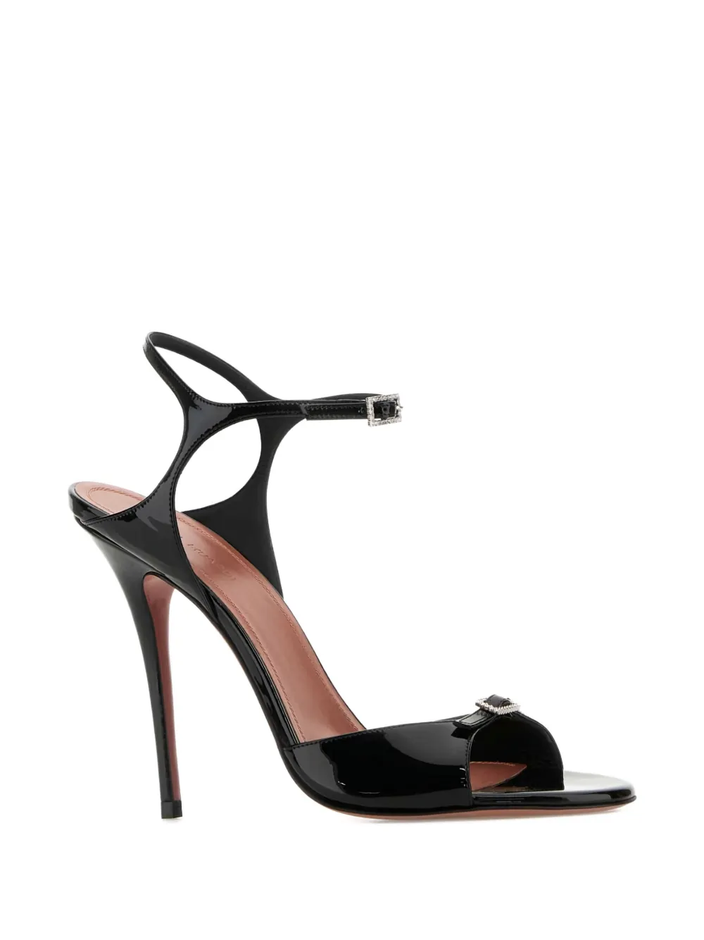 Amina Muaddi 105 mm Adut leren sandalen Zwart