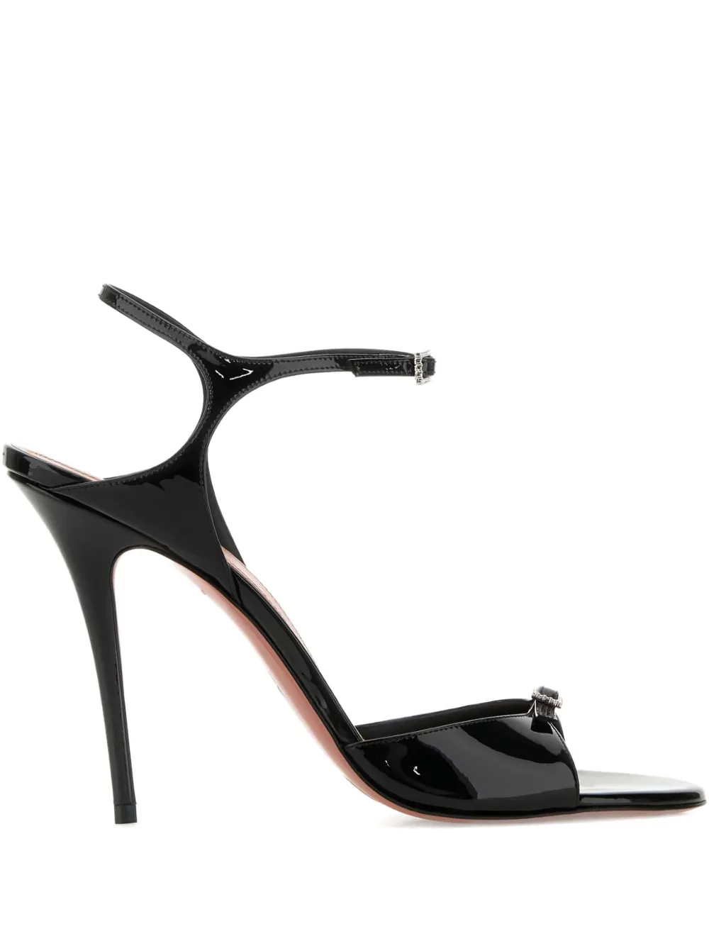 Amina Muaddi 105 mm Adut leren sandalen Zwart
