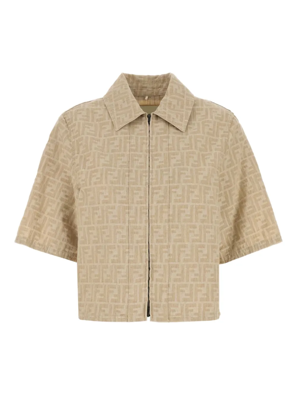 FENDI FF zip-up shirt Beige