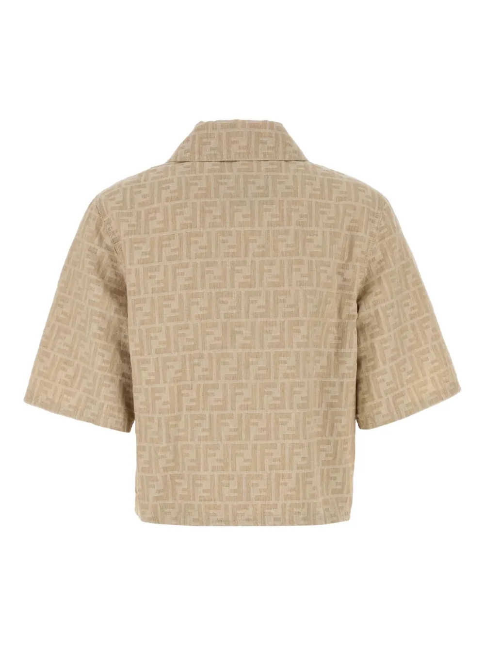 FENDI FF zip-up shirt Beige