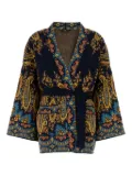 ETRO paisley-patterned belted cape - Black