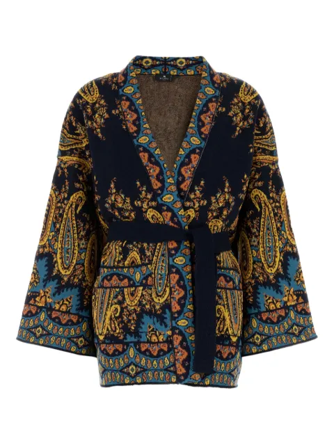ETRO paisley-patterned belted cape