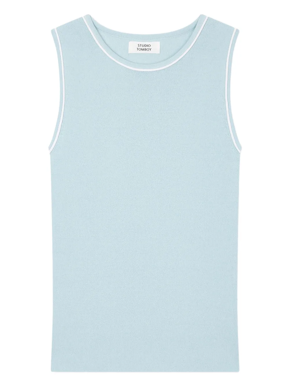 STUDIO TOMBOY ribbed-trim sleeveless top | Blue | Image 1