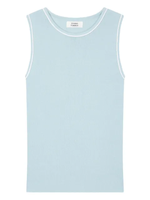 STUDIO TOMBOY ribbed-trim sleeveless top