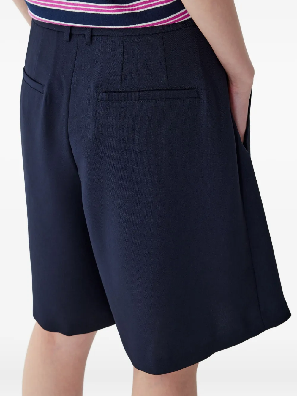 Studio Tomboy Pleated Pocket Shorts In Blue