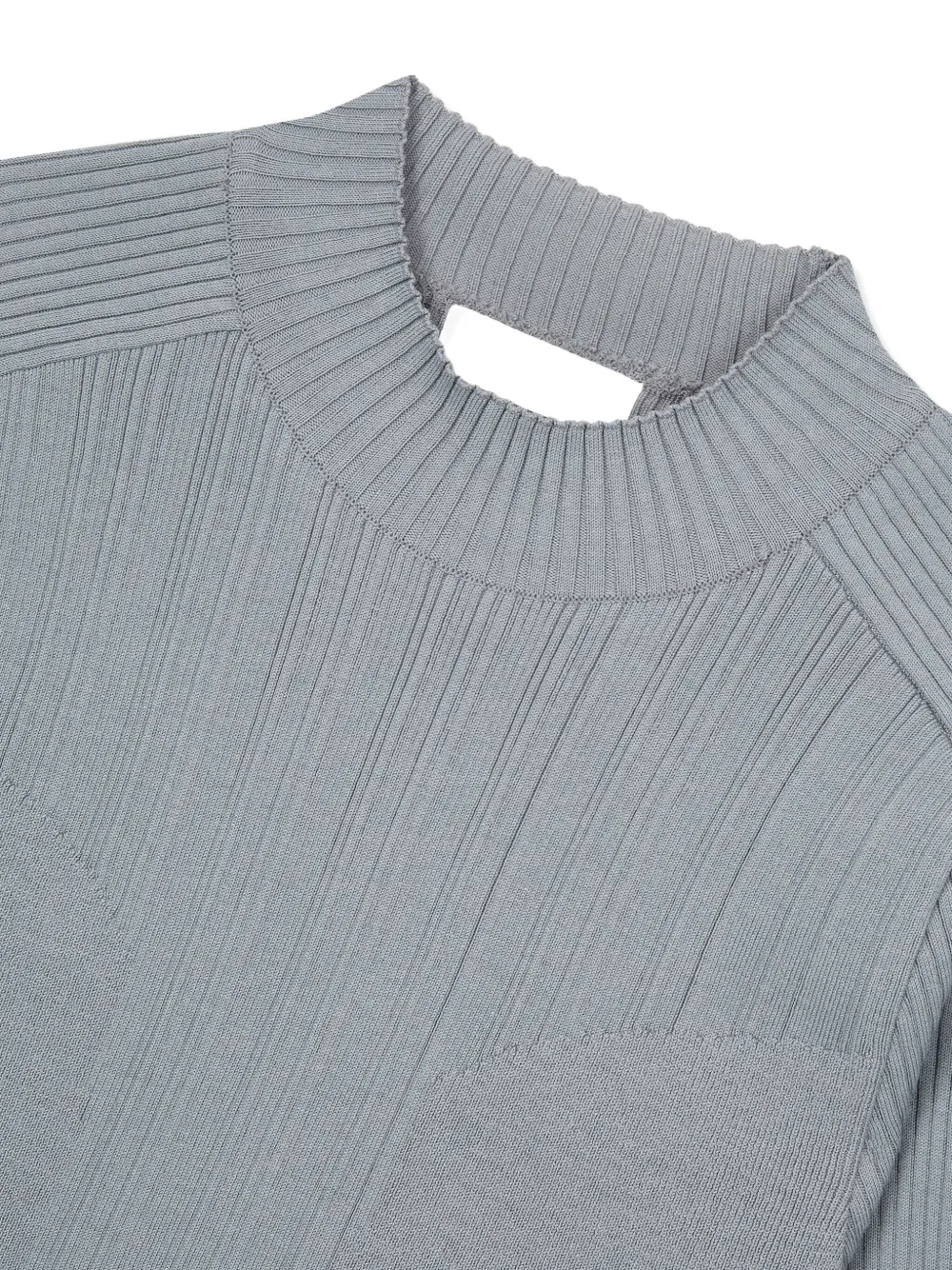 Studio Tomboy Mock-neck Ribbed T-shirt In Gray