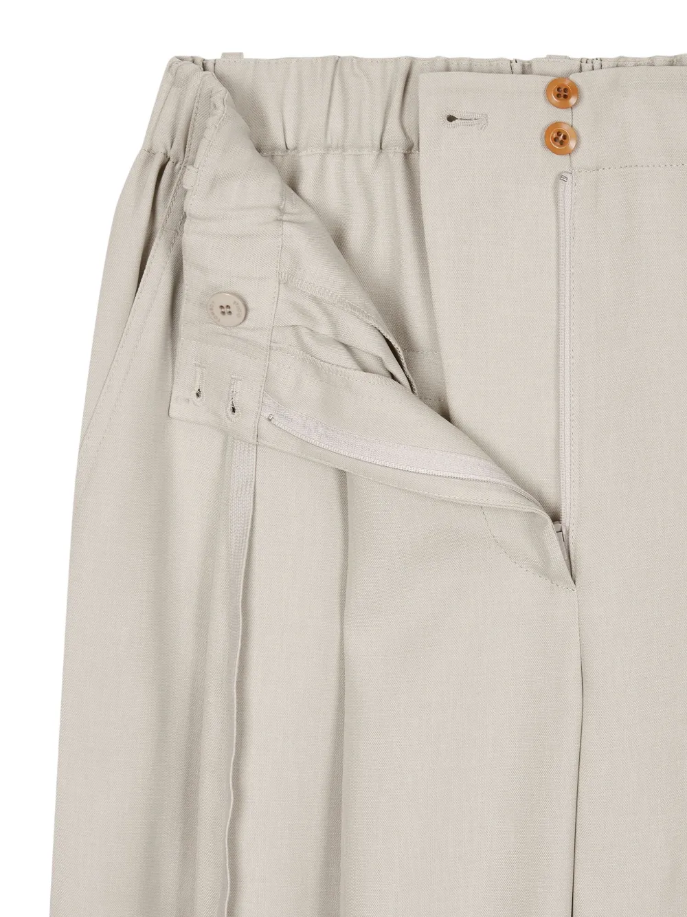 STUDIO TOMBOY Geplooide broek met trekkoord Beige