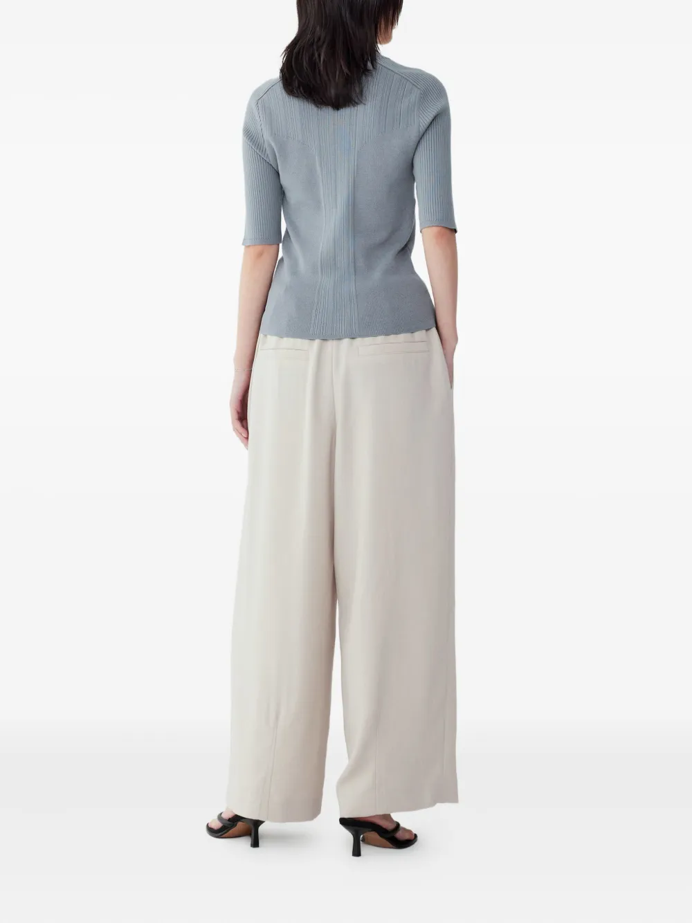 STUDIO TOMBOY Geplooide broek met trekkoord Beige
