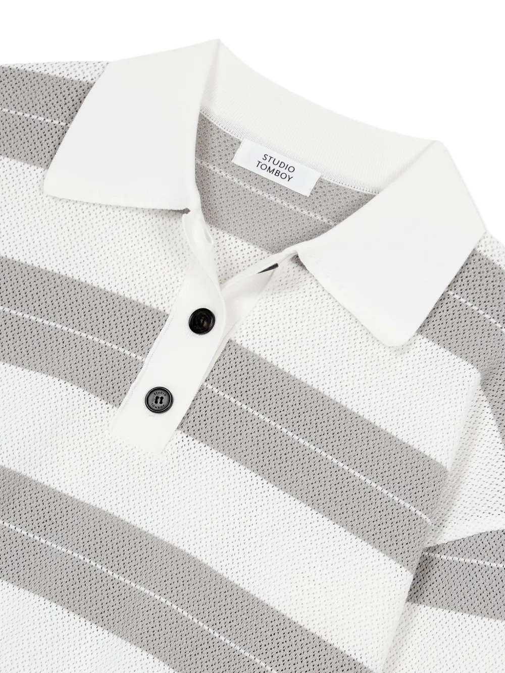 TOMBOY Gestreept poloshirt Grijs