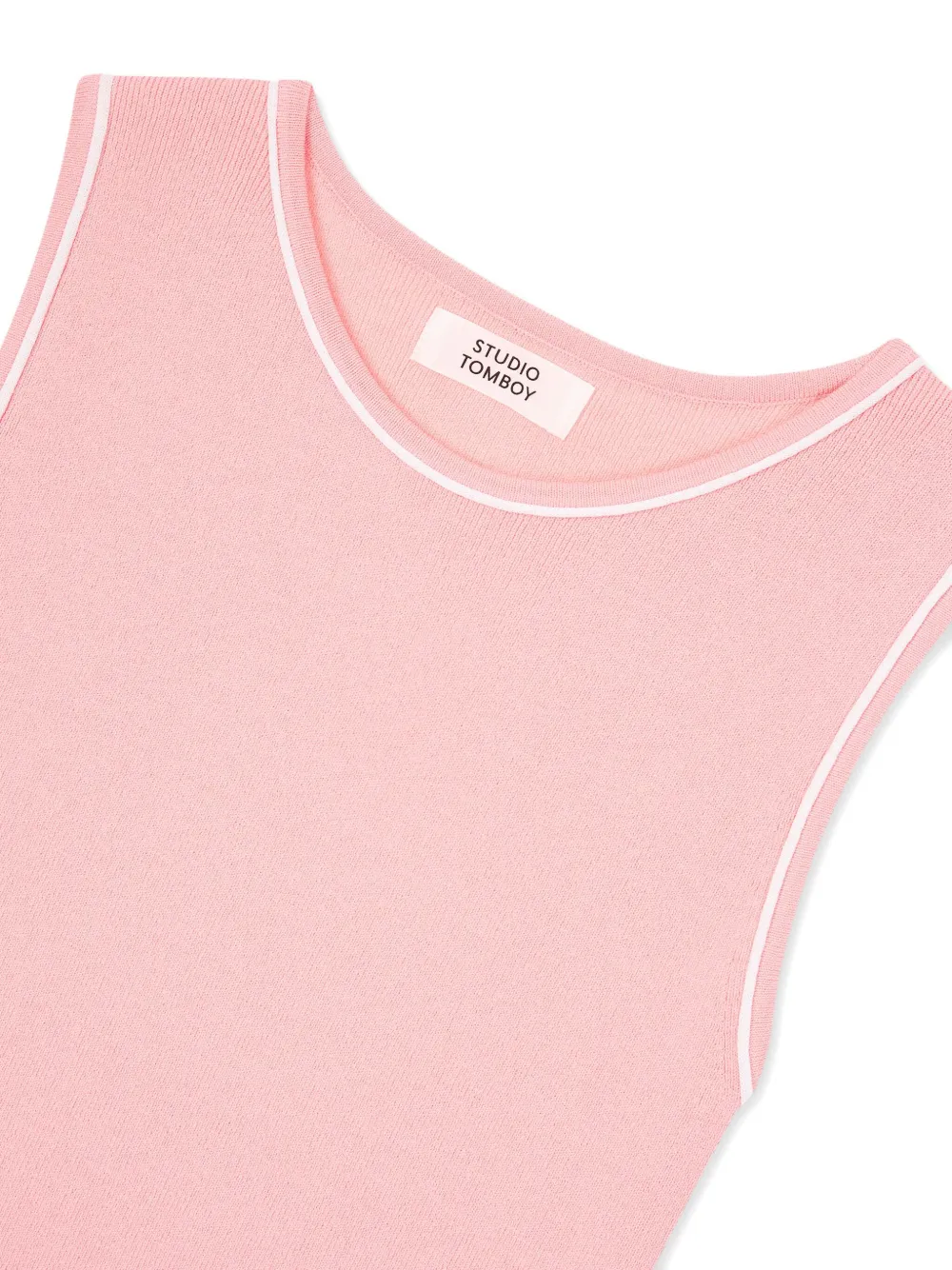 Studio Tomboy Ribbed-trim Knitted Tank Top In Pink