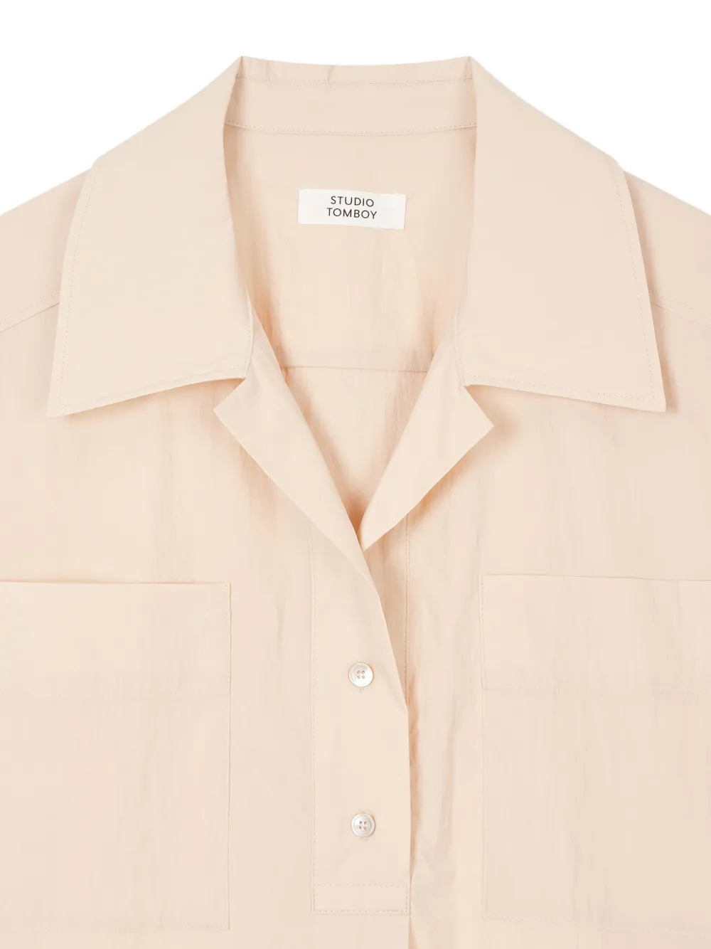 STUDIO TOMBOY Jurk met pofmouwen en kraag Beige