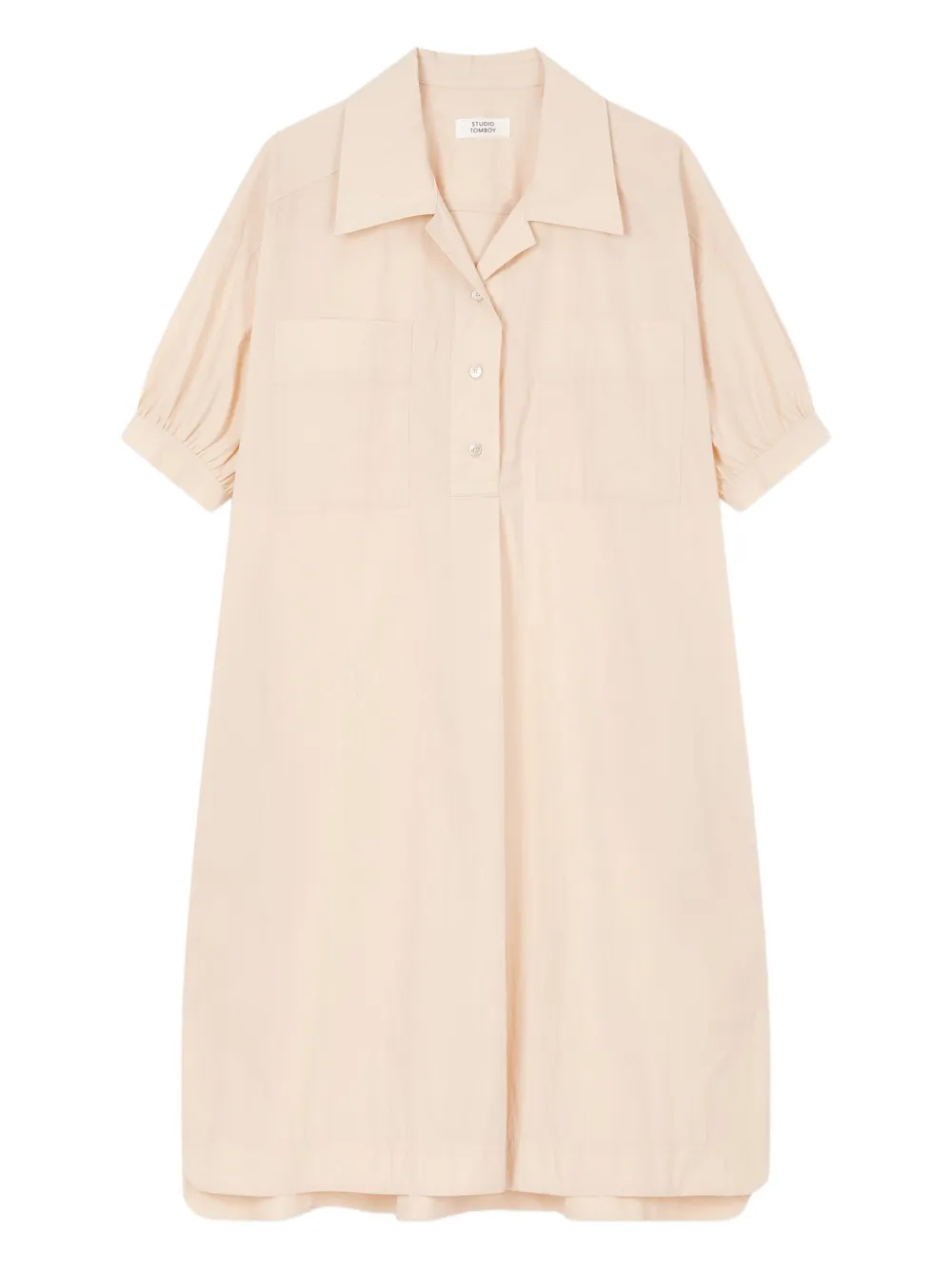STUDIO TOMBOY Jurk met pofmouwen en kraag Beige